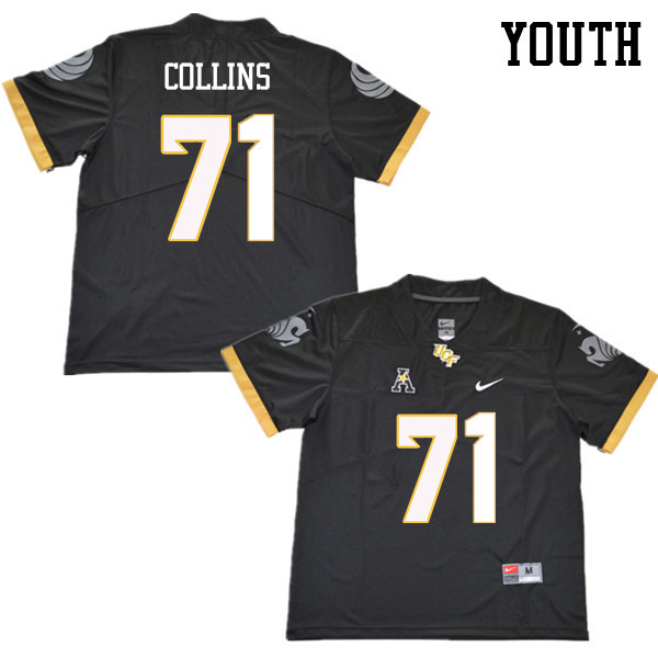Youth #71 James Collins UCF Knights College Football Jerseys Sale-Black